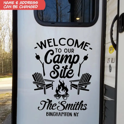 Welcome To Our Campsite - Personalized Decal, Gift For Camping Lovers - PCD97