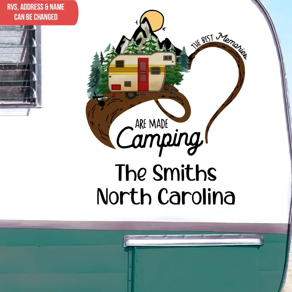 Camping Decal, The Best Memories Are Made Camping - Personalized Decal, Decal Gift For Camping Lover - PCD99
