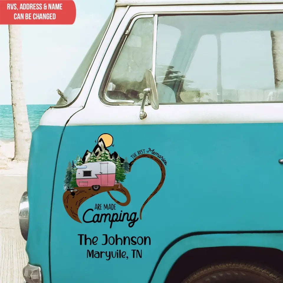 Camping Decal, The Best Memories Are Made Camping - Personalized Decal, Decal Gift For Camping Lover - PCD99
