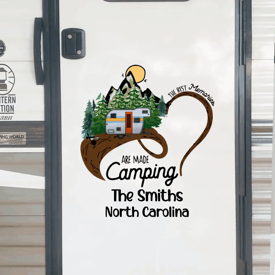 Camping Decal, The Best Memories Are Made Camping - Personalized Decal, Decal Gift For Camping Lover - PCD99