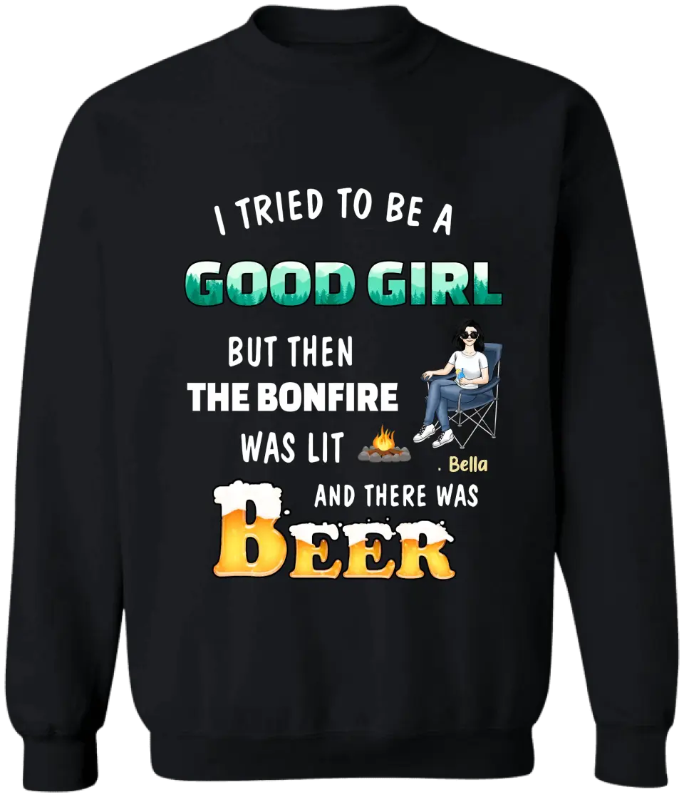 I Tried To Be A Good Girl - Personalized T-Shirt, Gift For Camping Lovers - TS1052