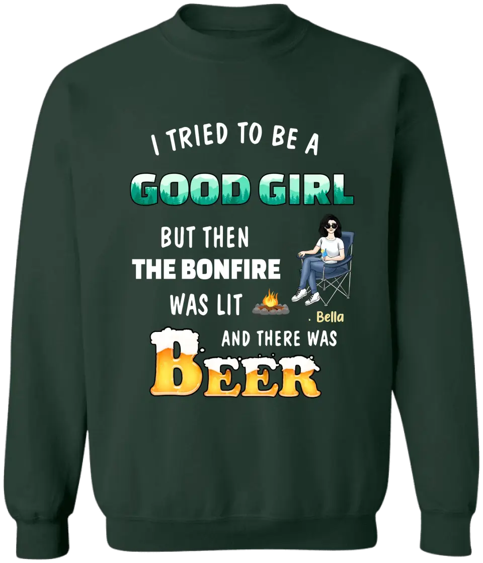 I Tried To Be A Good Girl - Personalized T-Shirt, Gift For Camping Lovers - TS1052