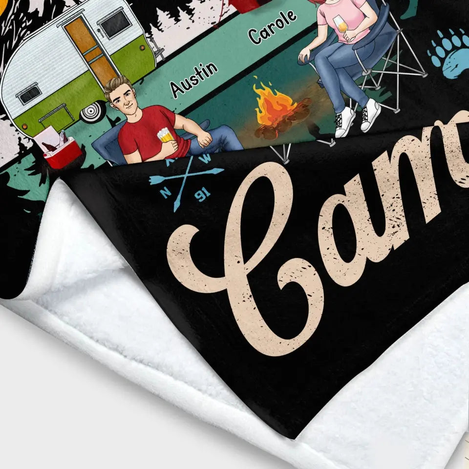 Happy Campers - Personalized Blanket, Gift For Camping Lovers - BL45