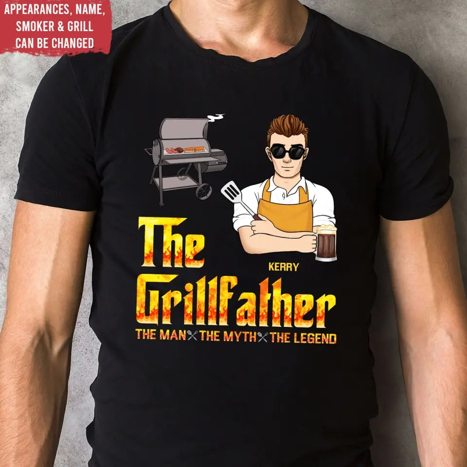 The Grill Father - Personalized T-Shirt, Gift For Family - TS1056