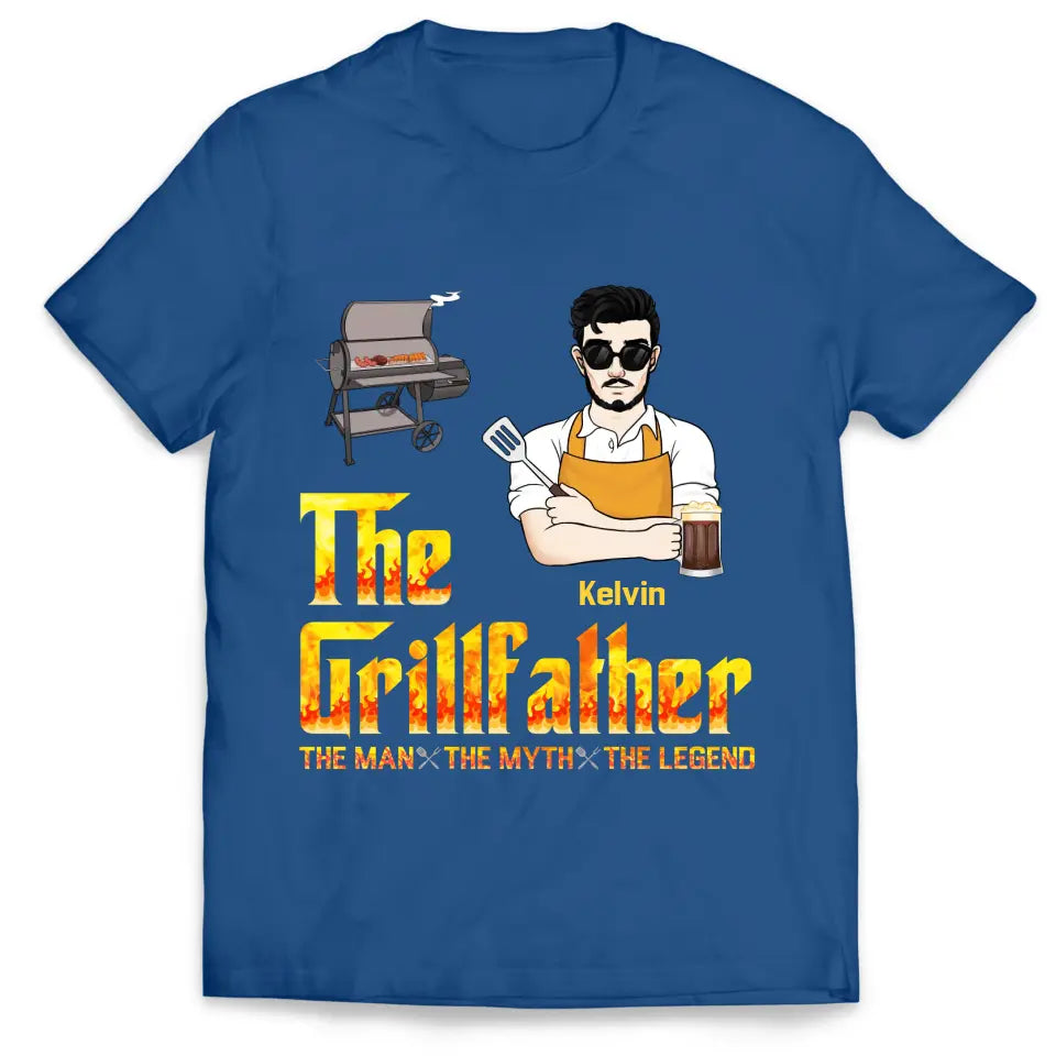 The Grill Father - Personalized T-Shirt, Gift For Family - TS1056