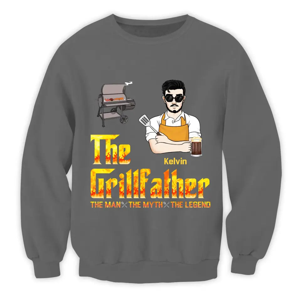 The Grill Father - Personalized T-Shirt, Gift For Family - TS1056