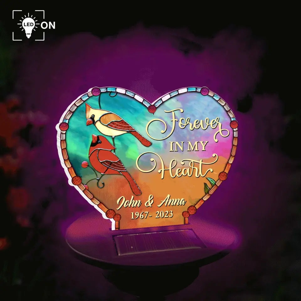 Forever In My Heart - Personalized Solar Light, Memorial Gift, Loss Of Loved One, Remembrance Gift - SL132