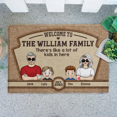There's Like A Lot Of Kids In Here - Personalized Doormat, Family Home Decor Decorative Mat - DM263