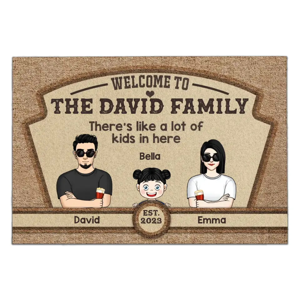 There's Like A Lot Of Kids In Here - Personalized Doormat, Family Home Decor Decorative Mat - DM263