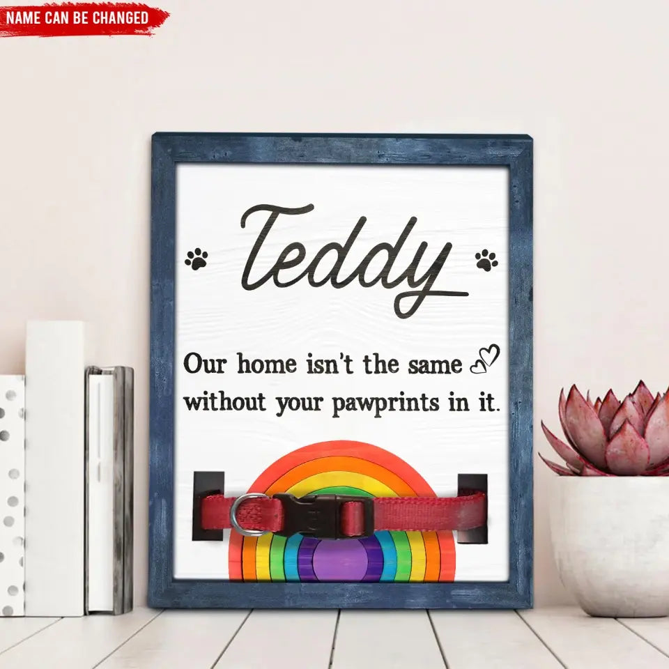 Our Home Isn’t The Same Without Your Pawprints In It - Personalized Pet Memorial Sign - PMS73
