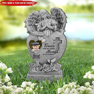 Forever With The Angels - Personalized Plaque Stake, Memorial Gift  - PS68
