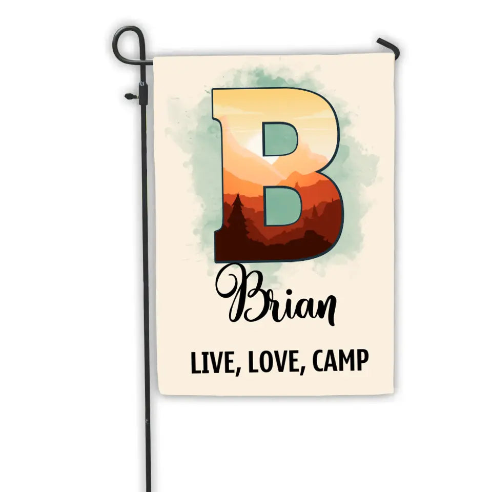 Custom Name Family Camping - Personalized Garden Flag, Gift For Camping Lovers - GF158