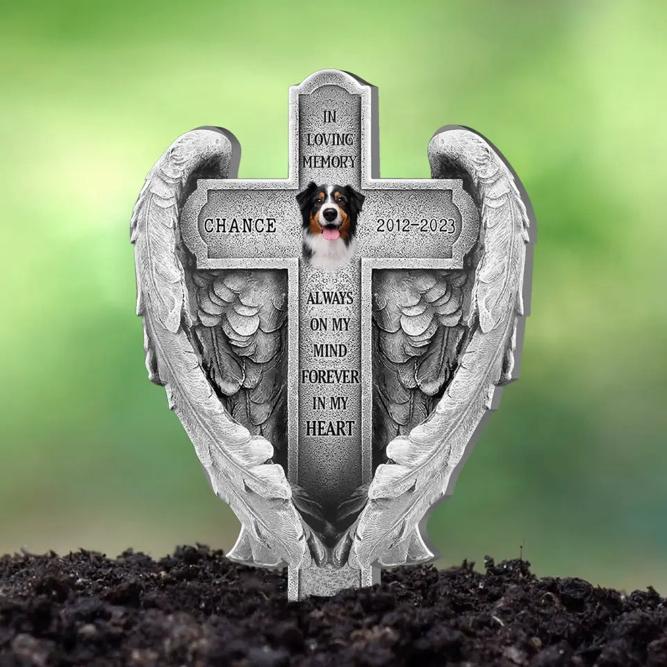 Always On My Mind Forever In My Heart - Personalized Plaque Stake, Pet Loss Gift - PS70