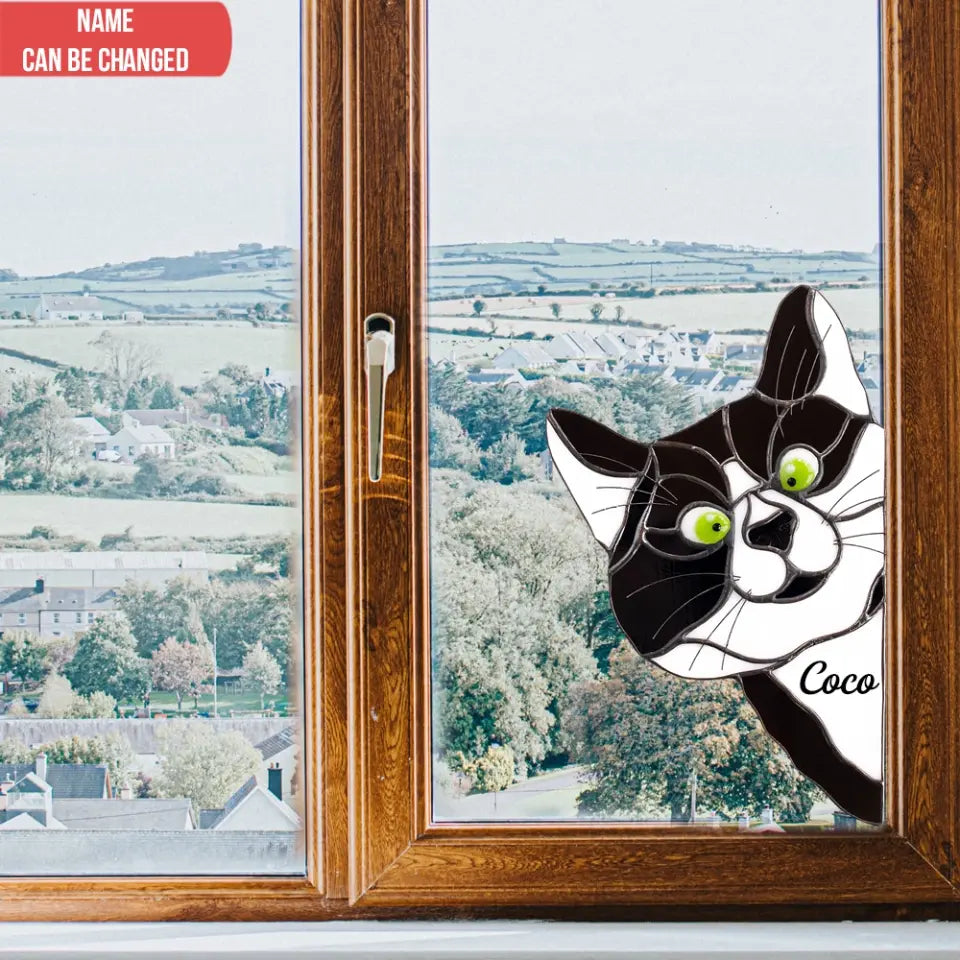 Cat Suncatcher Window - Personalized Decal, Gift For Cat Lovers - PCD101