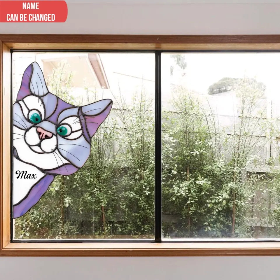 Cat Suncatcher Window - Personalized Decal, Gift For Cat Lovers - PCD101