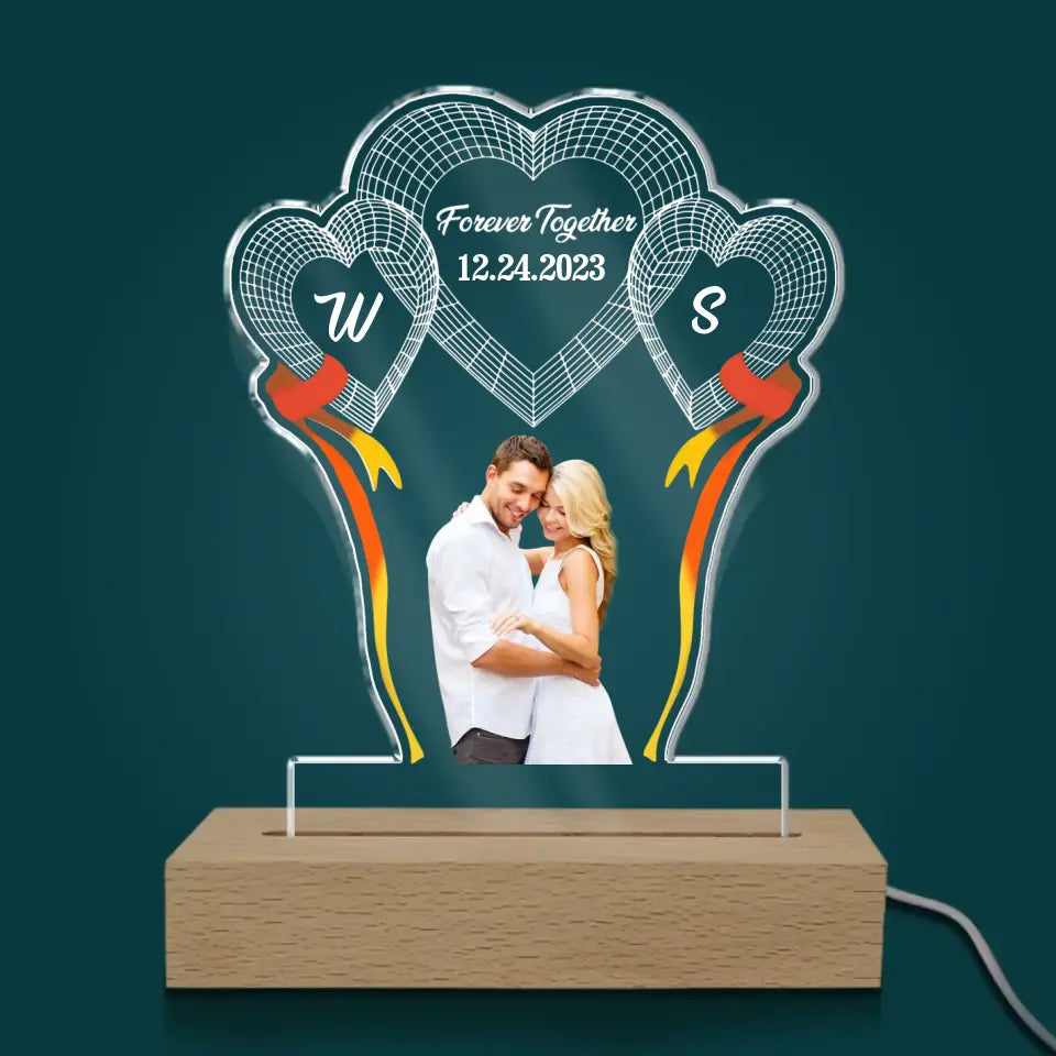 Couple Forever Together - Personalized Acrylic Night Light, Lamp Gif For Couple - L91