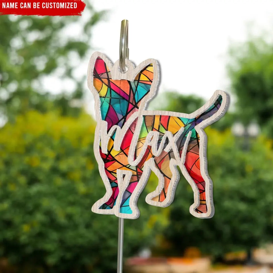 Dog Custom Shape - Personalized Memorial Suncatcher Hanging, Memorial Gift, Pet Loss Gift - SH06