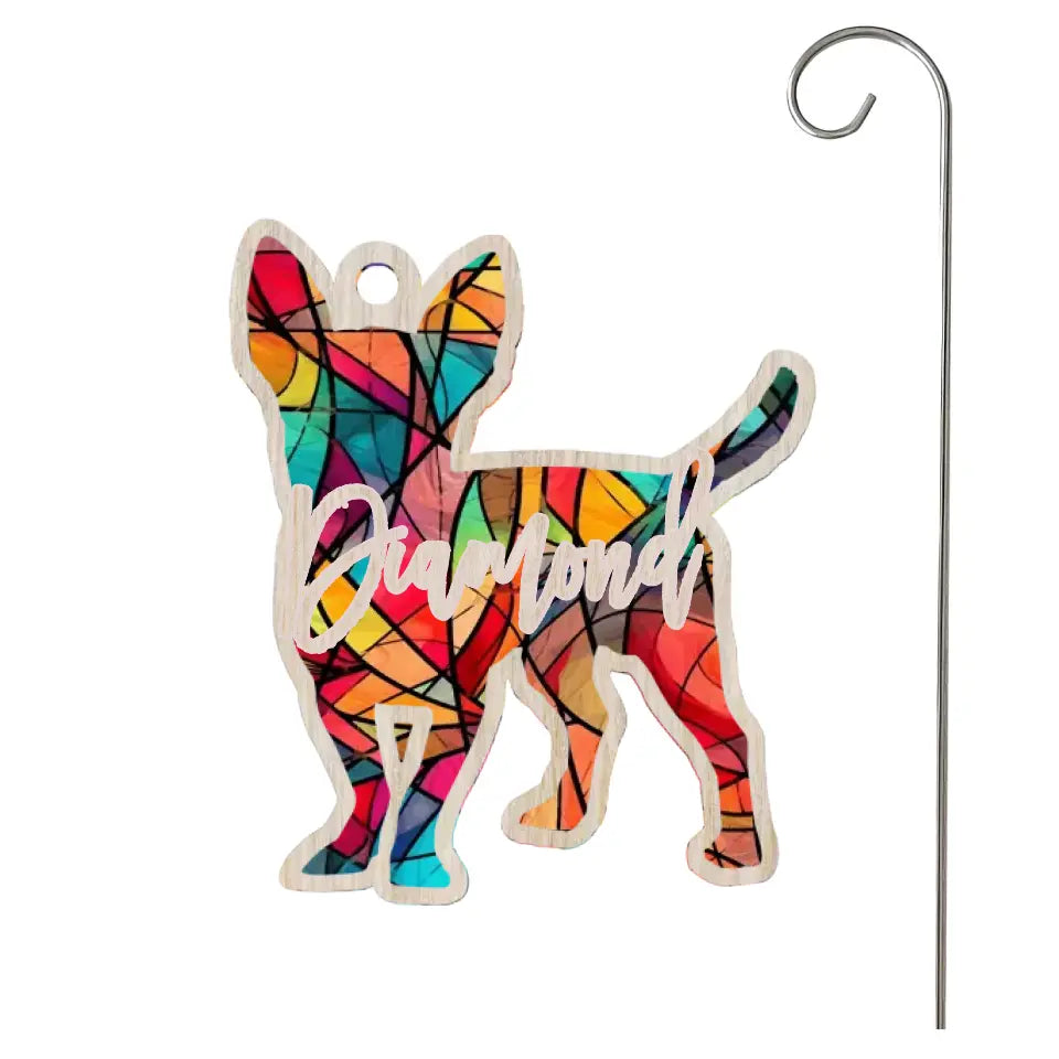 Dog Custom Shape - Personalized Memorial Suncatcher Hanging, Memorial Gift, Pet Loss Gift - SH06