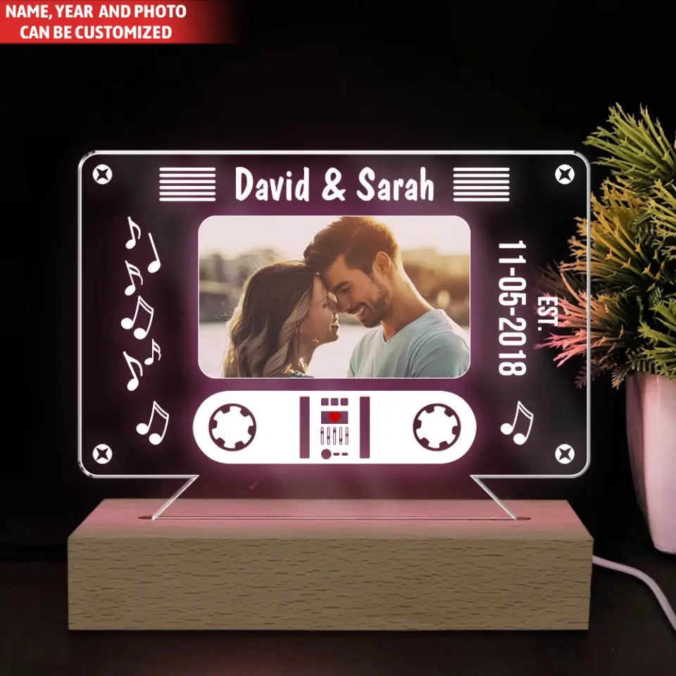 Together Forever Anniversary - Personalized Acrylic Night Light, Anniversary Gift for Couple, Engagement Party Decor - L94