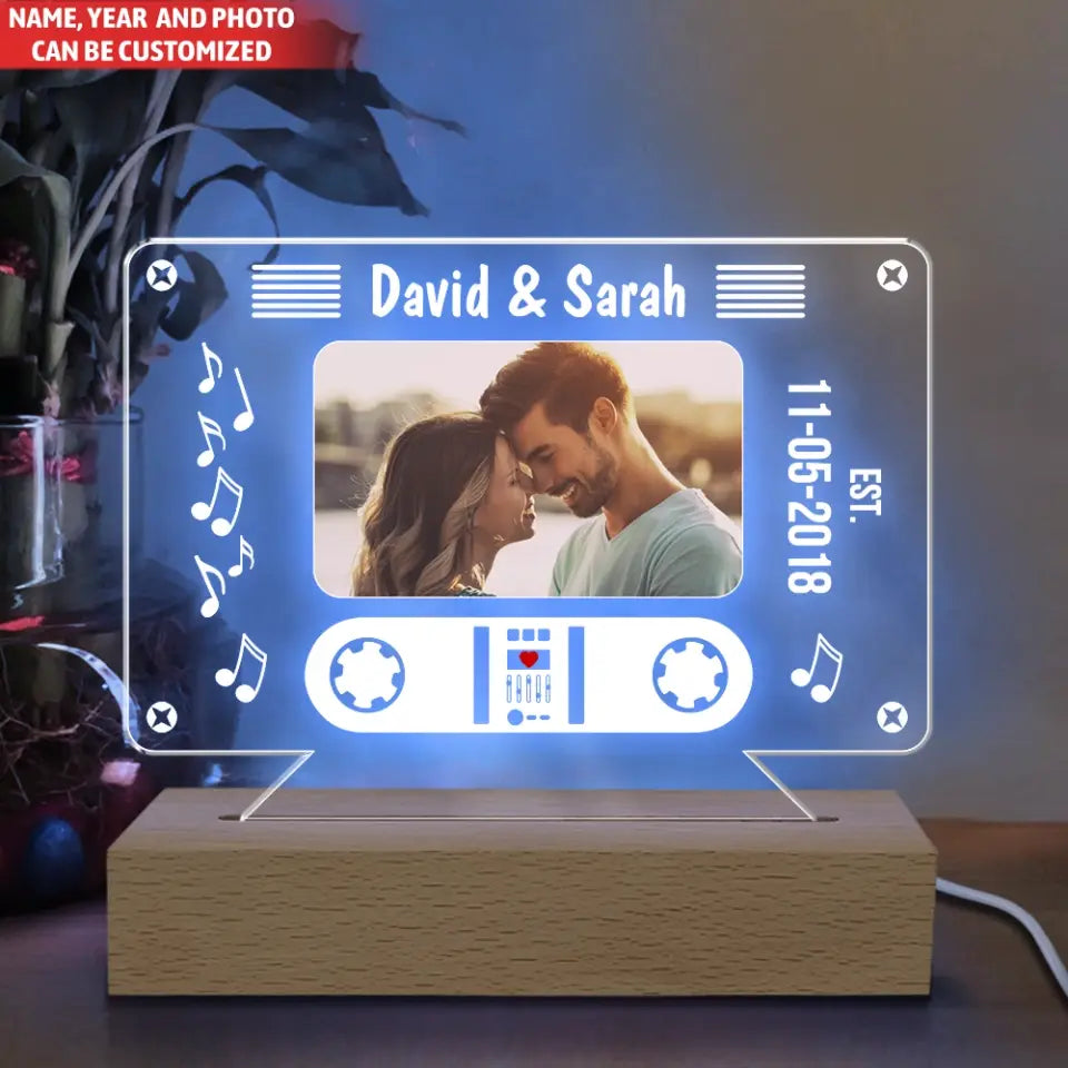 Together Forever Anniversary - Personalized Acrylic Night Light, Anniversary Gift for Couple, Engagement Party Decor - L94