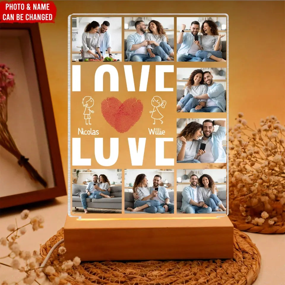 Love You Lots Photo Frames - Personalized Acrylic Night Light, Anniversary Gift for Couple, Gift for Her/Gift for Him - L93