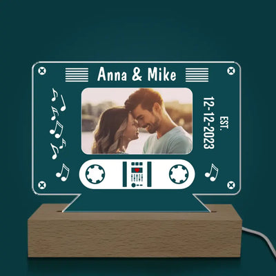 Together Forever Anniversary - Personalized Acrylic Night Light, Anniversary Gift for Couple, Engagement Party Decor - L94