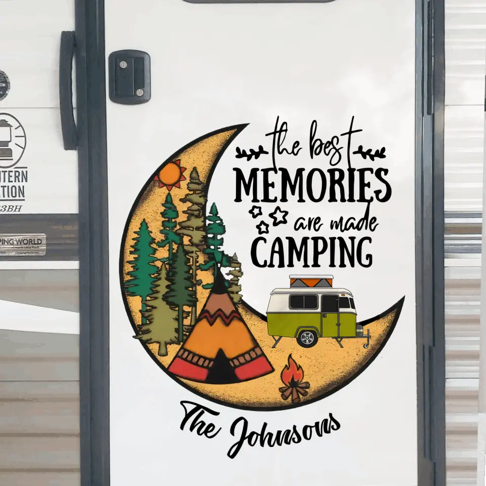 The Best Memories Are Made Camping - Personalized Decal, Decal Gift For Camping Lover - PCD102