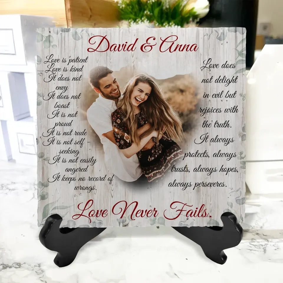 Love Is Patient Love Is Kind - Personalized Stone, Stone Gift For Couple - MS69