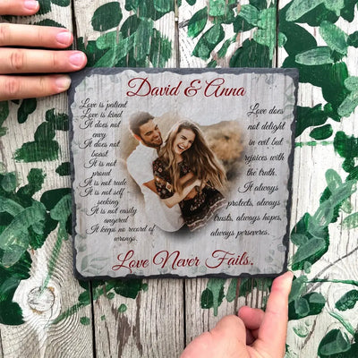 Love Is Patient Love Is Kind - Personalized Stone, Stone Gift For Couple - MS69