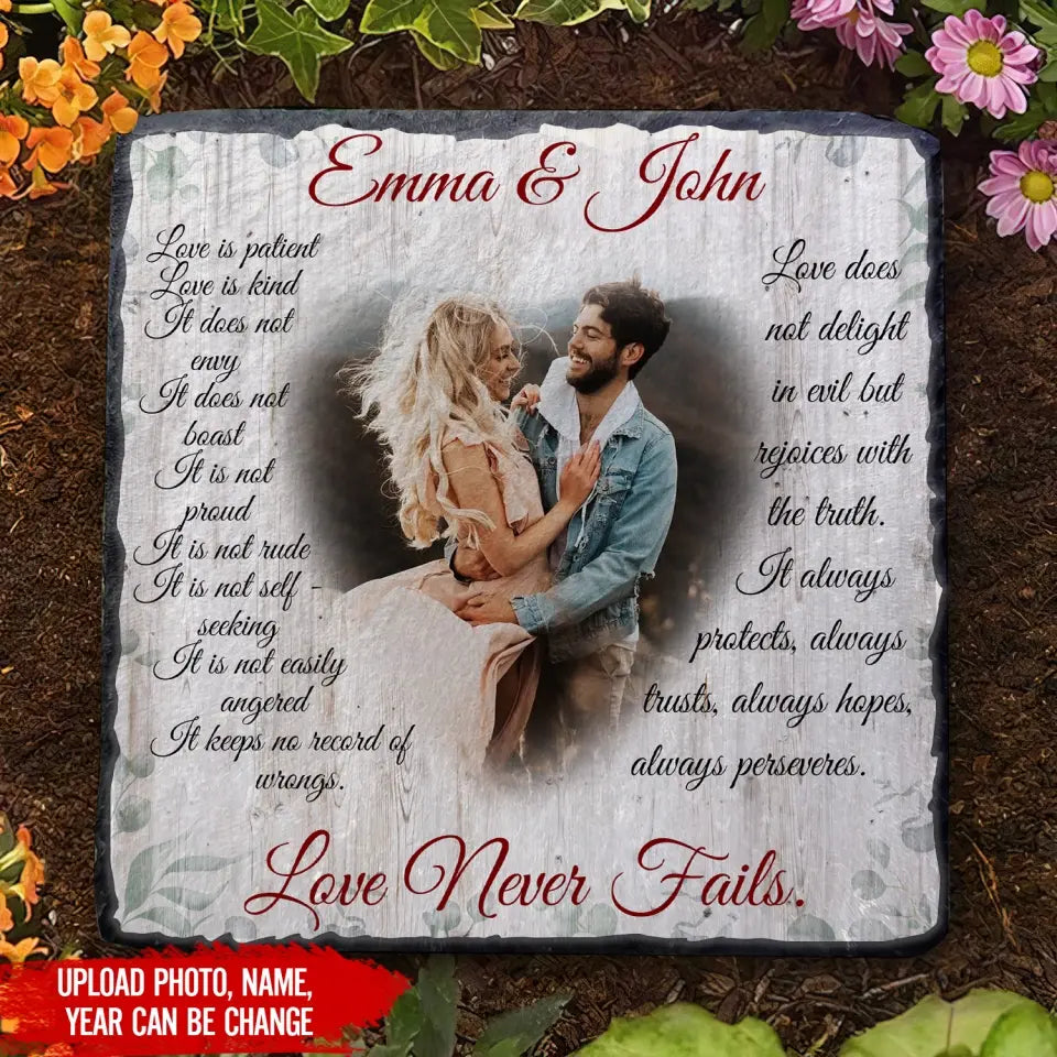 Love Is Patient Love Is Kind - Personalized Stone, Stone Gift For Couple - MS69