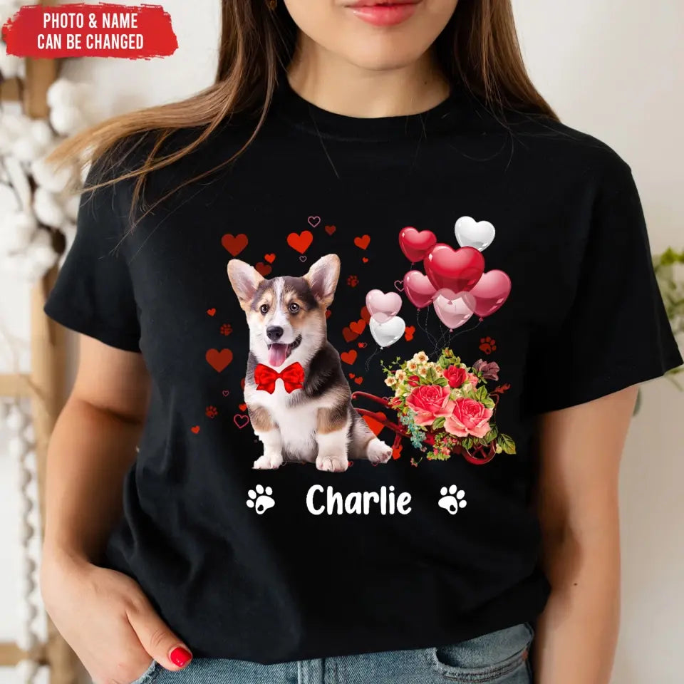 Custom Dog Photo With Heart Limited Edition - Personalized T-Shirt, Gift For Dog Lovers, Valentine Gift - TS1077