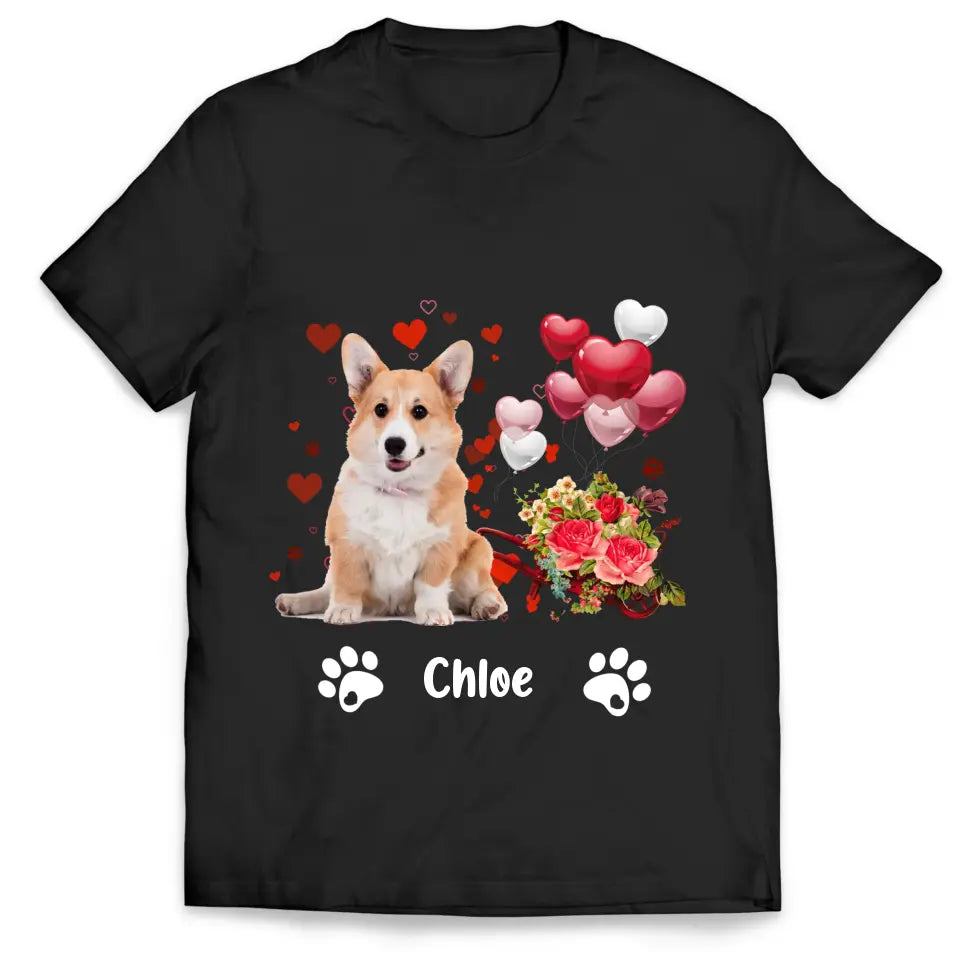 Custom Dog Photo With Heart Limited Edition - Personalized T-Shirt, Gift For Dog Lovers, Valentine Gift - TS1077