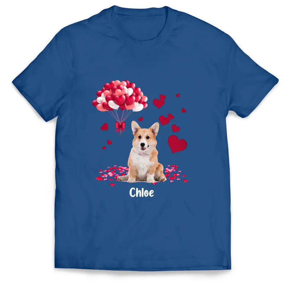 Dog Balloon Valentine - Personalized T-Shirt, T-Shirt Gift For Dog Lover - TS1078