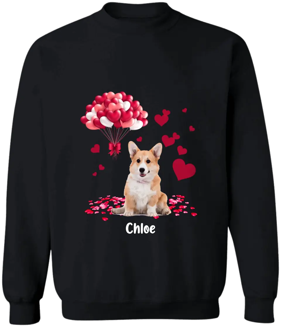 Dog Balloon Valentine - Personalized T-Shirt, T-Shirt Gift For Dog Lover - TS1078