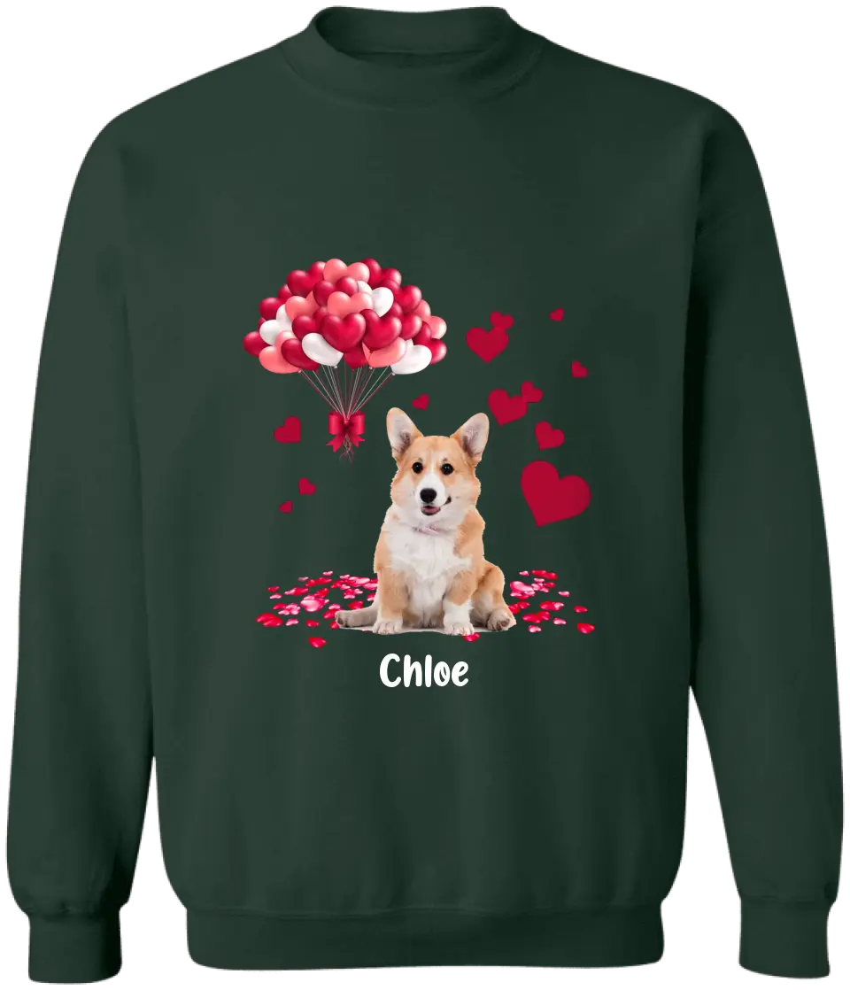 Dog Balloon Valentine - Personalized T-Shirt, T-Shirt Gift For Dog Lover - TS1078