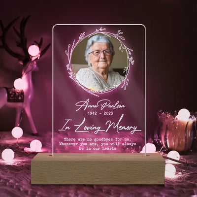 There Are No Goodbyes For Us - Personalized Acrylic Night Light, Memorial Gift - L95