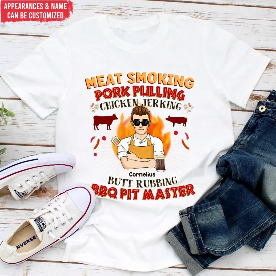 Meat Smoking Pork Pulling Chicken Jerking - Personalized T-shirt - TS1081