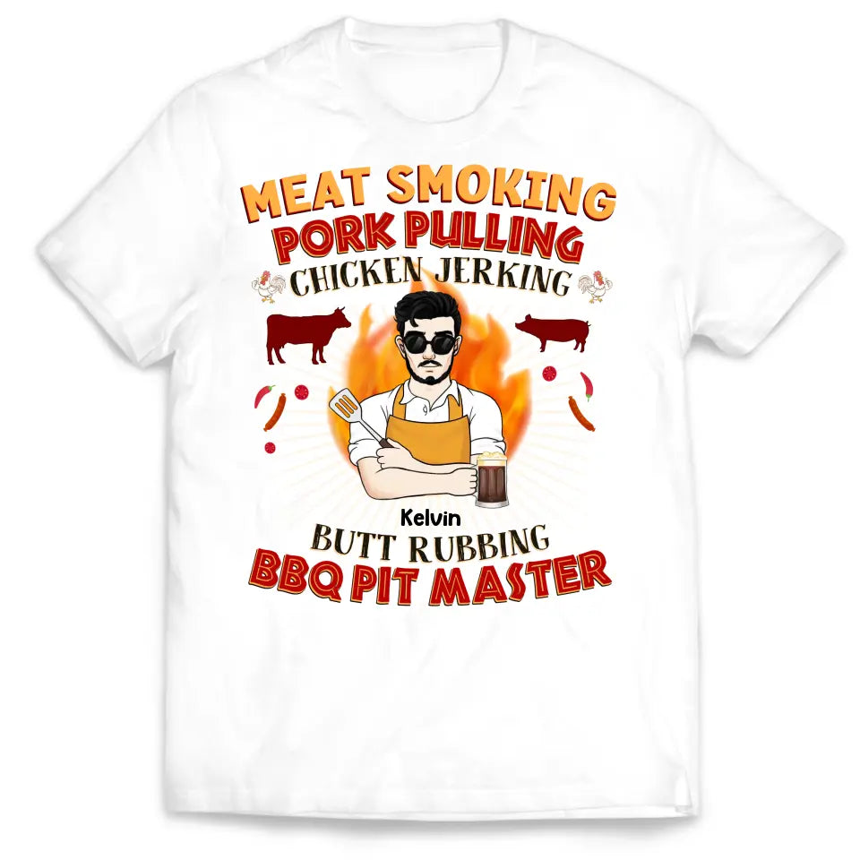 Meat Smoking Pork Pulling Chicken Jerking - Personalized T-shirt - TS1081