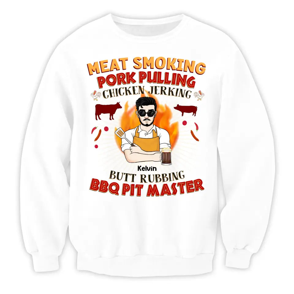 Meat Smoking Pork Pulling Chicken Jerking - Personalized T-shirt - TS1081