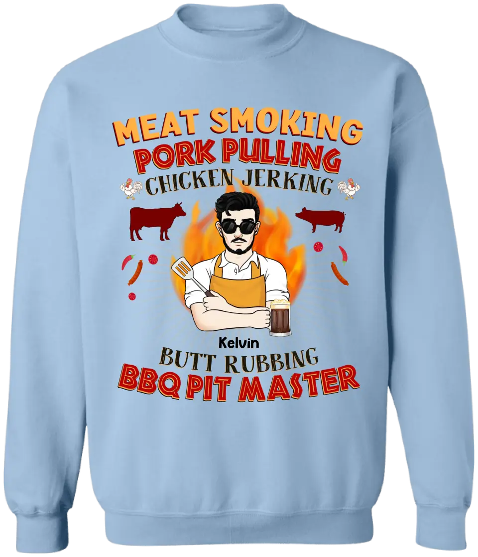 Meat Smoking Pork Pulling Chicken Jerking - Personalized T-shirt - TS1081