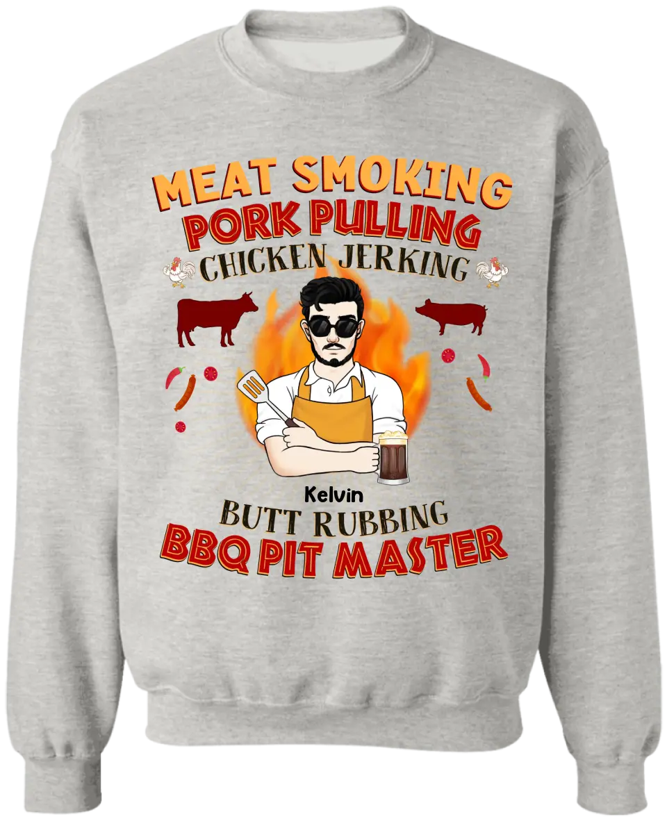 Meat Smoking Pork Pulling Chicken Jerking - Personalized T-shirt - TS1081
