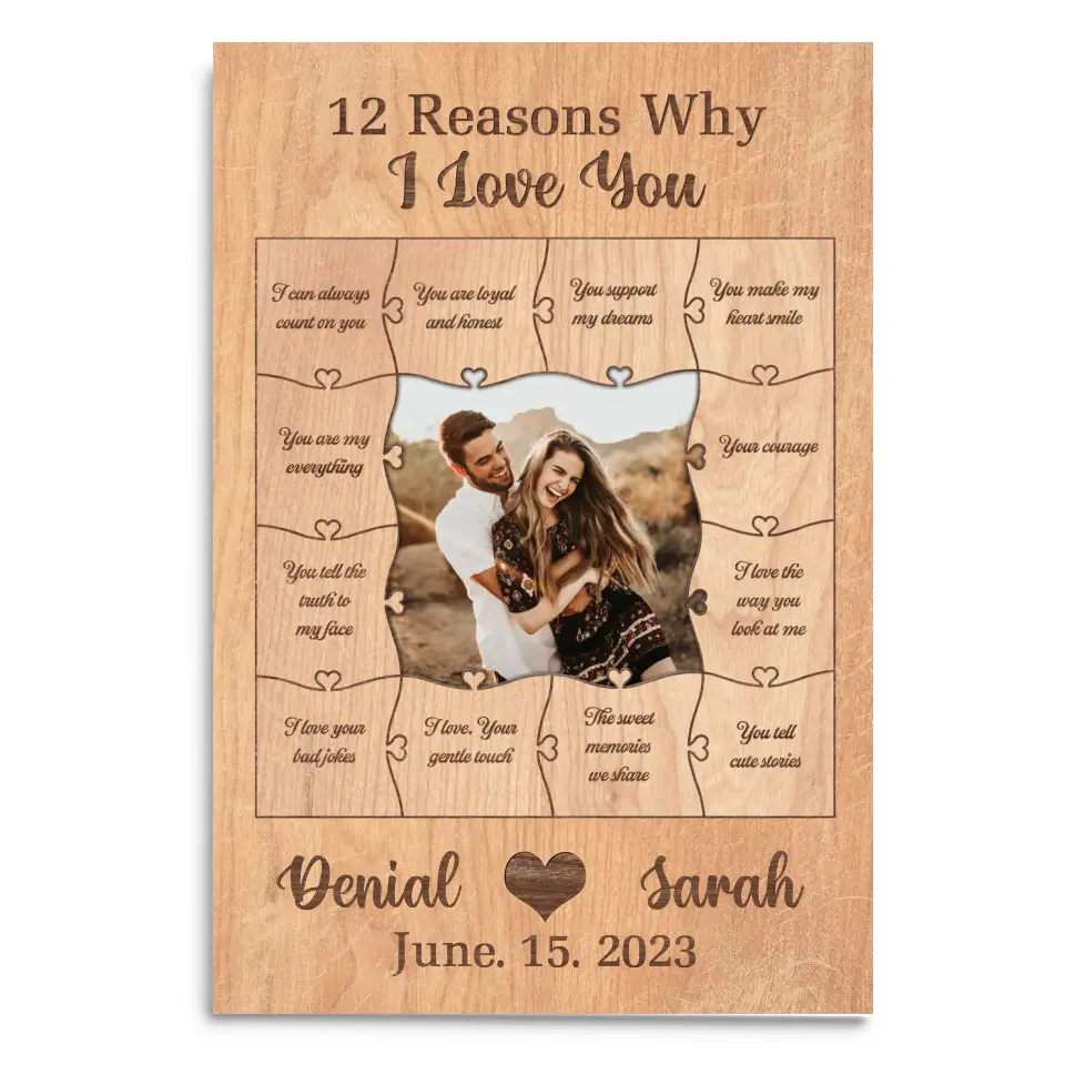 12 Reasons Why I Love You - Personalized Canvas, Canvas Gift For Couple - CA103
