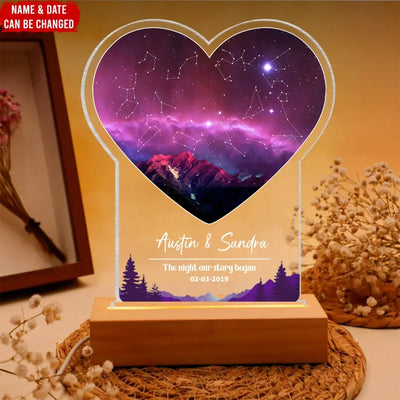 The Night Our Story Began - Personalized Acrylic Night Light, Gift For Couple, Anniversary Gift - L96