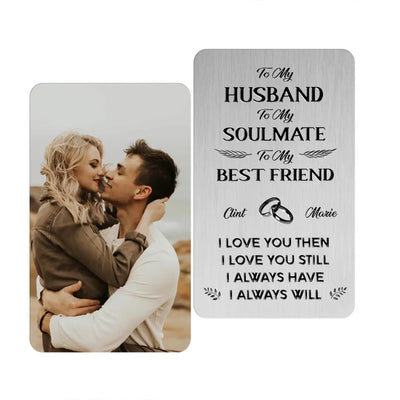 To My Husband To My Soulmate To My Best Friend - Personalized Wallet Card, Gift For Him - MC11