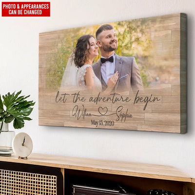 Let The Adventure Begin - Personalized Canvas, Canvas Gift For Couple - CA104