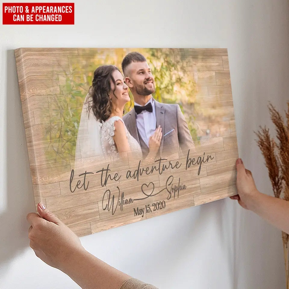 Let The Adventure Begin - Personalized Canvas, Canvas Gift For Couple - CA104