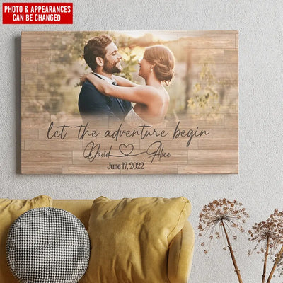 Let The Adventure Begin - Personalized Canvas, Canvas Gift For Couple - CA104