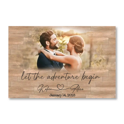 Let The Adventure Begin - Personalized Canvas, Canvas Gift For Couple - CA104