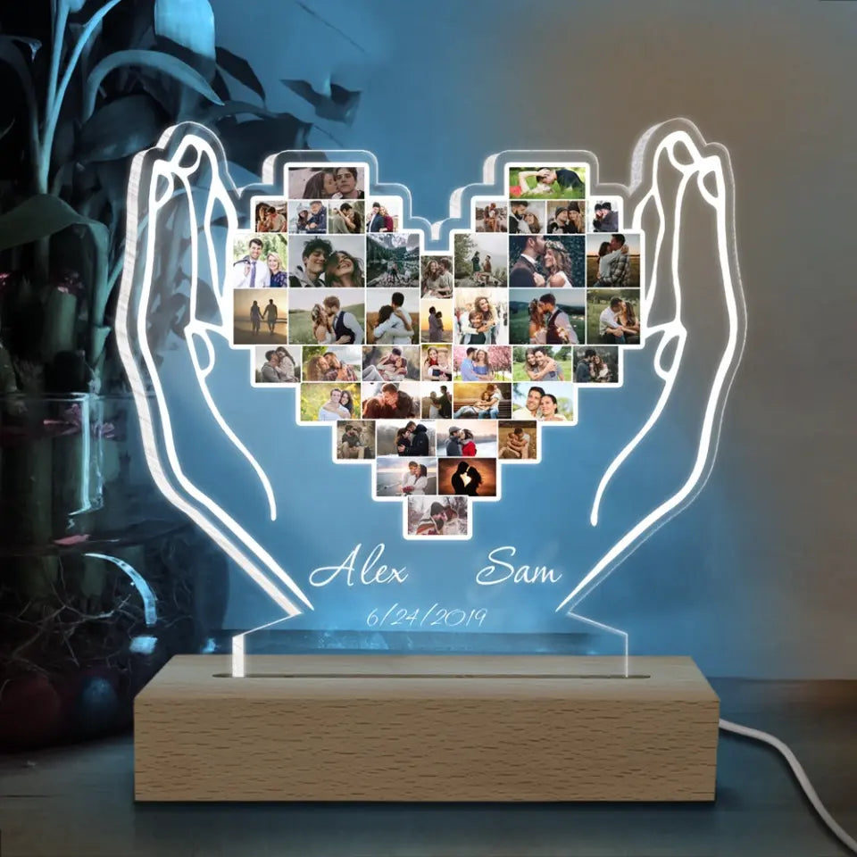 Couple Custom Photo Gift - Personalized Acrylic Lamp, Gift For Couple/Lovers, Husband And Wife, Valentine Gift for Him/Her  - L97