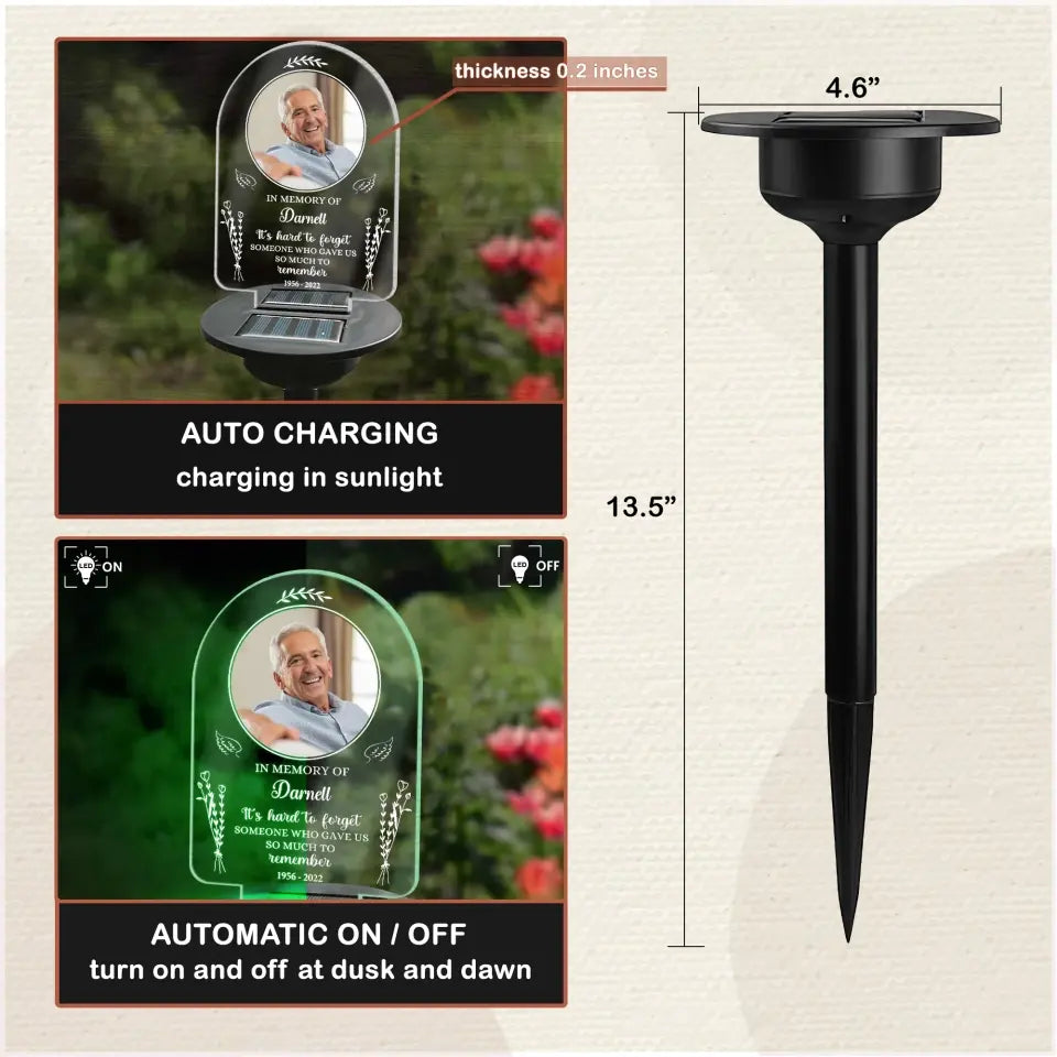 It’s Hard To Forget Someone Who Gave Us So Much To Remember - Personalized Solar Light - SL138